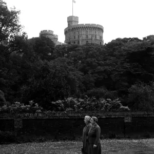Views of the Round Tower at Windsor Castle, Berkshire. 23rd May 1957