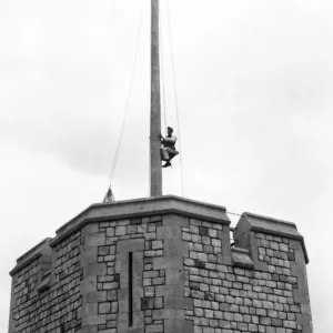 Views of the Round Tower at Windsor Castle, Berkshire. 23rd May 1957