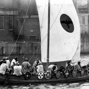 Viking Long Boat Print: River Tyne 26th July 1980 (00502)
