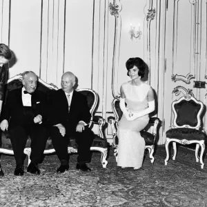 Print of John F Kennedy meeting Nikita Khrushchev in Vienna