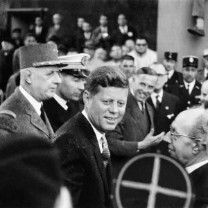 Print of John F Kennedy and Jackie's Paris Visit, May 1961