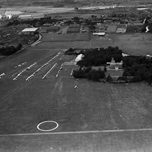 Visit of continental pilot owners to Hanworth. View of Hanworth Club from the air