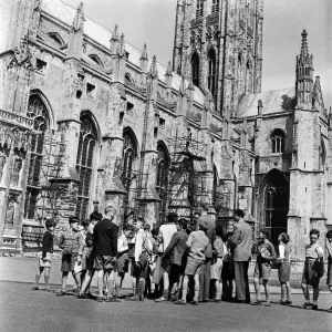 Visitors to Canterbury Catherdral, Kent. 2nd June 1954