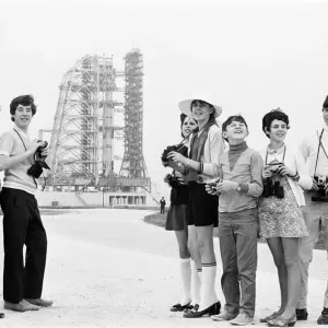 Visitors at NASA Space Station Print, November 1969 Visitors at NASA Space Station Print, November 1969