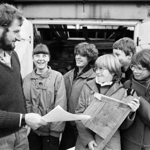 Visitors to Tunnel End in Marsden take part in a nest box making day with Andy Rawling