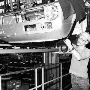 Volkswagen assembly line worker Peter Schredewitz at work in Wolfsburg, Germany Volkswagen assembly line worker Peter Schredewitz at work in Wolfsburg, Germany