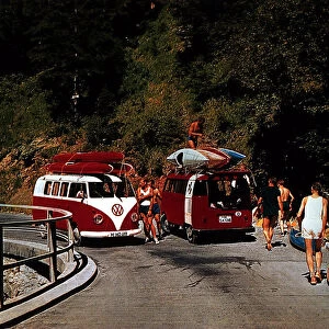Volkswagen camper van 1960s Type 2 caravanette Circa 1964