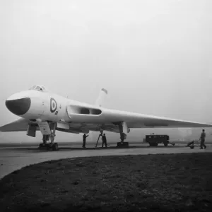 Vulcans of the 617 Dambusters'squadron at RAF Scampton leave for a Vulcans of the 617 Dambusters'squadron at RAF Scampton leave for a