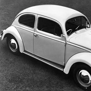 VW Beetle, this is the familiar outline of the volkswagen. April 1959 P005855