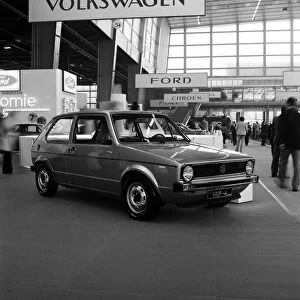 A VW Golf at the Paris Motor Show. 4th October 1974