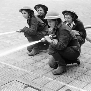 W. N. F. F - first pictures of Womens Fire Service Pump Crews - competition with W. N. F. F - first pictures of Womens Fire Service Pump Crews - competition with