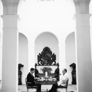 W Somerset Maugham at Villa Mauresque Print 1954 W Somerset Maugham at Villa Mauresque Print 1954