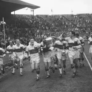 Wakefield Trinity do a lap of honour during the Rugby League Cup Final after beating Wakefield Trinity do a lap of honour during the Rugby League Cup Final after beating
