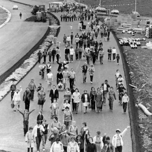 Walkers and joggers christening the new A19 Billingham diversion road Walkers and joggers christening the new A19 Billingham diversion road