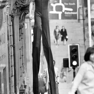 Walking Tall! World champion stilt walker John Long set some heads turning when he went