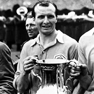 Wally Barnes Football Player of Arsenal with the FA Cup trophy after the victory over
