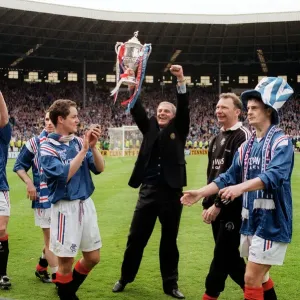 Walter Smith Rangers Manager with Scottish Cup Print 1996 Walter Smith Rangers Manager with Scottish Cup Print 1996
