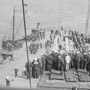War War One German Fleet Surrender. Sailor watch the German fleet surrender War War One German Fleet Surrender. Sailor watch the German fleet surrender