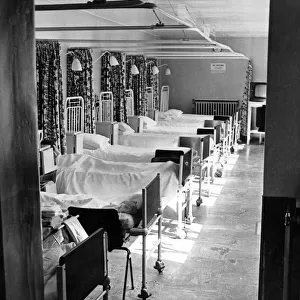 A ward in Preston Hospital, North Shields, Tyne and Wear. 19th August 1974