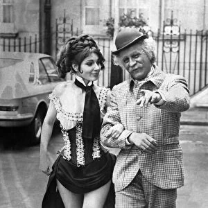 Warren Mitchell who plays Count Pandolfo, seen with Carol Friday who is "Flora"