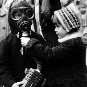 Wartime Gas Masks on Sale in Sunderland Print 1962