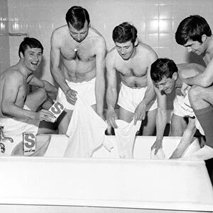Wash day high jinks at The Hawthorns in 1967-68 - all part of the more relaxed