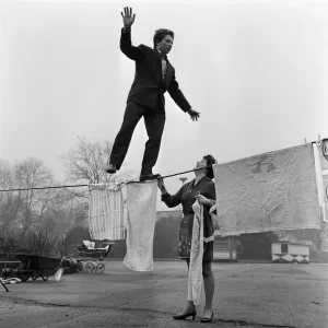 Wash days are never dull for Moira Roberts, wife of circus star Bobbie Roberts Wash days are never dull for Moira Roberts, wife of circus star Bobbie Roberts