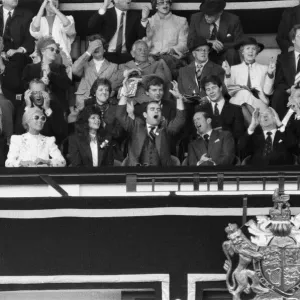Watford chairman Elton John pictured watching the 1984 FA Cup Final at Wembley Stadium Watford chairman Elton John pictured watching the 1984 FA Cup Final at Wembley Stadium