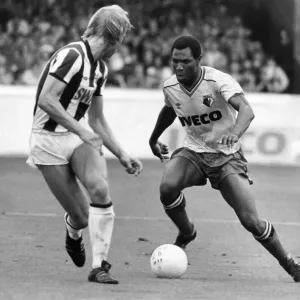 Watford v. West Bromwich Albion. Luther Blissett in action. September 1982 P003825 Watford v. West Bromwich Albion. Luther Blissett in action. September 1982 P003825