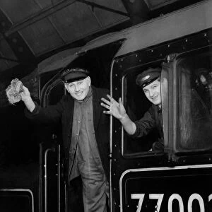 A last wave from the engine driver before the final trip of the day on 29th January 1963