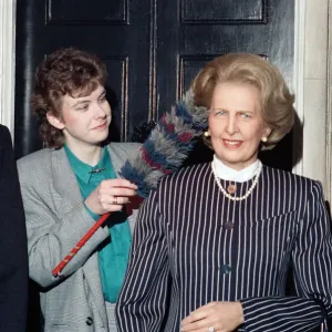 Print of Mikhail Gorbachev and Mrs Thatcher waxworks in York