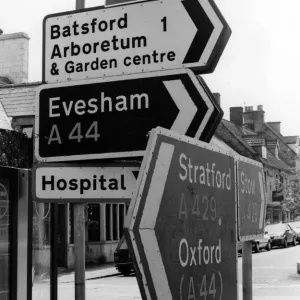 Every which way but Newport, a signpost in the centre of Moreton-in Marsh Every which way but Newport, a signpost in the centre of Moreton-in Marsh
