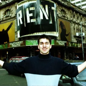 Wayne Moore April 1999 actor in the musical Rent, standing outside the Shaftsberry Wayne Moore April 1999 actor in the musical Rent, standing outside the Shaftsberry