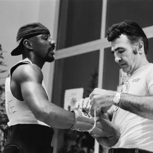 WBC and WBA world champion Marvin Hagler training for his sixth defence of his world WBC and WBA world champion Marvin Hagler training for his sixth defence of his world