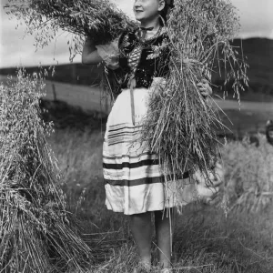 Polish High School Girls in Scottish Harvest Print 1942 Polish High School Girls in Scottish Harvest Print 1942