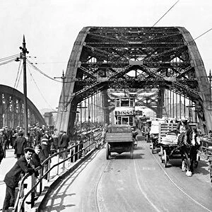 Wearmouth Bridge in Sunderland in the 1930s - Just a different kind of traffic jam in