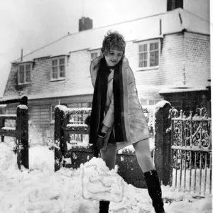 Weather Print - Mrs Gwen Evans Clears Snow, 17th Dec 1969 Weather Print - Mrs Gwen Evans Clears Snow, 17th Dec 1969