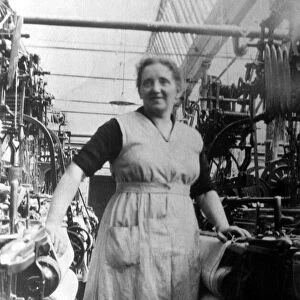 Weaver at the Albion towel works in Bolton, Greater Manchester, Circa 1930