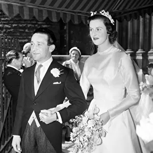 Wedding of jockey Fred Winter and Diana Pearson at Spanish Place. 28th May 1956