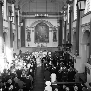 Print of Lady Judith Pakenham's 1963 Wedding at Chelsea Church Print of Lady Judith Pakenham's 1963 Wedding at Chelsea Church