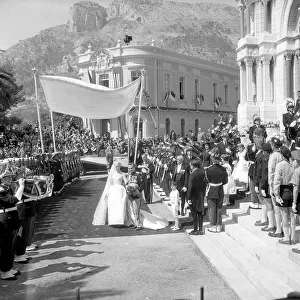 The wedding of Prince Rainier of Monaco and Princess Grace Kelly April 1956