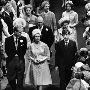 Le mariage de la princesse Alexandra du Kent et Angus Ogilvy à l'abbaye de Westminster.
