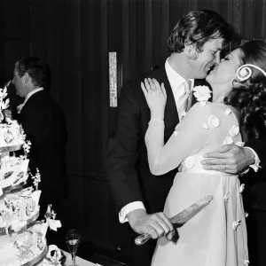 The wedding reception of Roger Moore and Luisa Mattioli at the Royal Garden Hotel