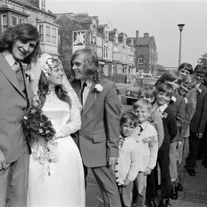 The wedding of Sylvia Cairnes and John Fitzpatrick. Ten brothers attend brides wedding