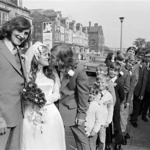 The wedding of Sylvia Cairnes and John Fitzpatrick. Ten brothers attend brides wedding