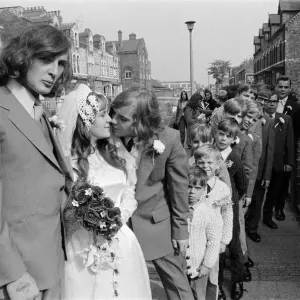 The wedding of Sylvia Cairnes and John Fitzpatrick. Ten brothers attend brides wedding
