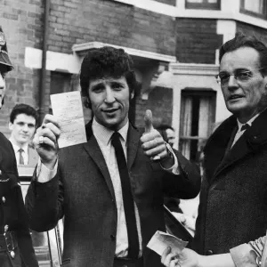 Tom Jones Passes Driving Test in Newport, March 1966 Print Tom Jones Passes Driving Test in Newport, March 1966 Print