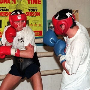 Welterweight boxer Scott Dixon sparring with boxer Gary Jacobs February 1998