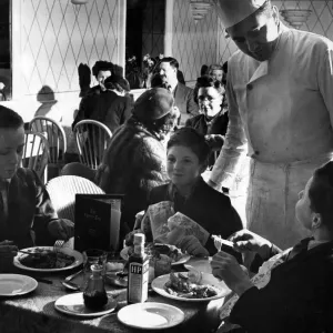 Three Wembley schoolboys dine at Cherry Tree Restaurant in 1931 Print Three Wembley schoolboys dine at Cherry Tree Restaurant in 1931 Print