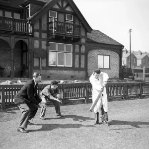 West Bromwich Albion footballers Barlow and Dugdale fielding while teammate Ronnie Allen West Bromwich Albion footballers Barlow and Dugdale fielding while teammate Ronnie Allen